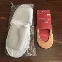 Terry Cloth White Scuffs Spa Hotel Home Club Slippers Shoe Liners Lot - £7.56 GBP