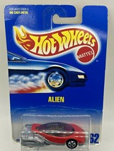 1991 Hot Wheels Blue Card #62 ALIEN Red/Silver w/Chrome UH Spoke Wheels - £3.92 GBP
