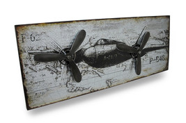 Scratch &amp; Dent Military Style Airplane Metal Wall Panel with Rotating Propellers - £33.61 GBP
