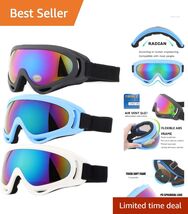 3 Pack Ski Goggles with UV400 Protection for All Ages - Comfortable &amp; St... - $39.55
