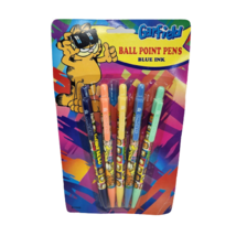 5 Vintage Garfield The Cat Ball Point Pens W Blue Ink Brand New In Package Nos - £22.38 GBP