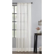 Textured Linen Blend Sheer Rod Pocket Curtain Panel 52&quot;W x 96&quot;L Pearl Cream - £14.38 GBP
