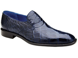 Men&#39;s Belvedere Genuine Alligator Slip-on Dress Shoes Genova Navy R53 - £760.94 GBP