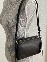 MARGOT New York Jules Double Zip Black Leather Crossbody bag Orig.$125 NWT - £49.08 GBP