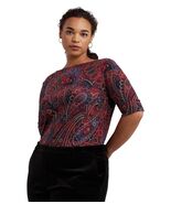 Lauren Ralph Lauren Plus-Size Checked Paisley Cotton Boatneck Tee - Size... - $49.49