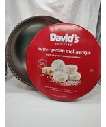 *Empty Tin* David&#39;s Cookies Butter Pecan Meltaways Empty Tin 10&quot; X 4&quot; - $330.62 MXN