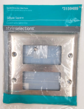 Style Selections Simple Square 2-Gang Decorator Style Wall Plate Satin N... - £7.05 GBP