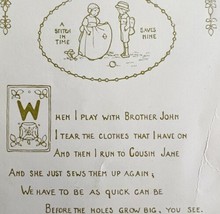 A Stitch In Time 1906 Wise Sayings Print 6 x 4&quot; MilIicent Sowerby DWZ3D - £15.70 GBP