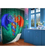 Medical Caduceus Dragons Shower Curtain - £56.10 GBP