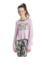 Justice Girls size S 7-8 Collection X Long Sleeve 2-Fer Swing T-Shirt, PINK - £10.19 GBP