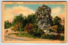 Postcard Bluefield Pinnacle Rock West Virginia Linen Curt Teich Vintage ... - $10.91