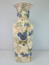 Decorative Chinese Porcelain Floral Temple Urn Vase E139 - £46.74 GBP