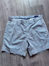 Polo Ralph Lauren Blue White Stripe Seersucker Chino Shorts Size 33 Classic Fit - £13.16 GBP