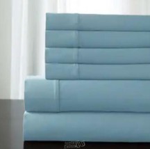 Camden 350-Thread Count Cotton Sheet Set Twin Sky Blue 100% Cotton - £26.47 GBP