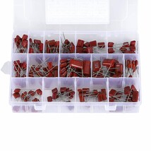 Molence 180PCS 15 Values Metallized Film Capacitor, 400V 630V 0.001uF to... - $34.99