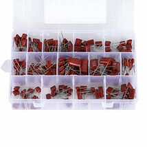 Molence 180PCS 15 Values Metallized Film Capacitor, 400V 630V 0.001uF to... - £28.43 GBP