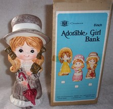 Vintage Chadwick 8 Inch  Adorable Girl Bank with Box 1974 - £10.17 GBP