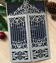 10pcs Glitter Gold Gate Wedding Invitations,Menu Cards,Laser Cut Invitat... - €11,63 EUR