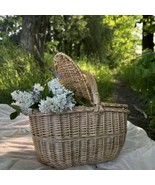 Large Wicker Picnic Basket | Double Lid Willow Basket - $257.84 CAD