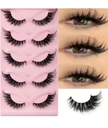 Hot Selling Makeup 5 Pairs Cat Eye Lashes Faux Eyelashes Eye Elongated F... - $9.00