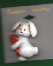 Bunny Rabbit With Crystal Carrot Pin - $10.00