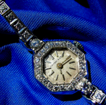 Tiffany co Antique Art Deco Diamond Platinum Cocktail Flapper Watch Anti... - $23,270.25
