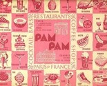 Pam Pam Restaurant Calorie Count Place Mat Paris Nice &amp; Conakry France - $19.78