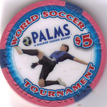 2010 World Soccer Tournament Palms Casino $5 Vegas Chip, New - $10.95