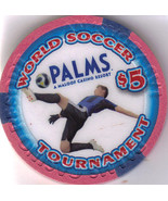 2010 WORLD SOCCER TOURNAMENT PALMS Casino $5 VEGAS Chip, New - £8.61 GBP