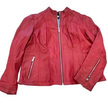 Black Rivet Womens Red Genuine Leather Zip Front Jacket 1X - $120.00