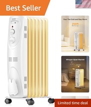 Energy Efficient 1500W Indoor Radiator Heater with Thermostat &amp; Safety F... - $110.99