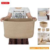 Luxurious 22x17 Inch Jute Rope Basket - Ideal for Laundry, Toys, or Blan... - $71.23