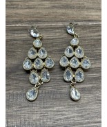 Beautiful Vintage Art Deco Silver Tone Teardrop Dangle Drop Stud Earring... - $376.14 MXN