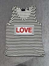 Scotch &amp; Soda Shirt Womens Large Black White Striped LOVE Tank Top Sleev... - $24.74