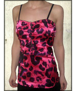 Iron Fist Jungle Fever Leopard Animal Print Womens Satin Tank Top Fuchsi... - $31.49