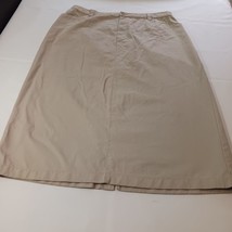 Vintage Lee Casuals Women&#39;s Tan/Khaki Front Zip Pockets Cotton Pencil Skirt 22WM - $16.62