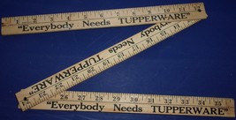 Vintage Everybody Needs Tupperware Folding Wooden Yardstick - $7.99