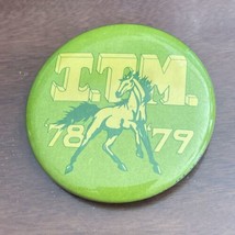 Vintage 1978-1979 ITM Stallions Horses Mustangs Pin Back Button 2.25&quot; Wi... - $12.86