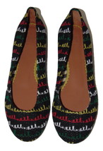 MISSONI Flats Knit Black Red Yellow Striped Italy 38 7.5  - £31.10 GBP