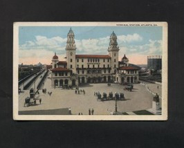 Vintage Postcard Terminal Railroad Railway Station Atlanta GA Linen Train - £5.58 GBP