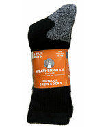 Weatherproof Men&#39;s 4 Pack Wool Blend Crew Socks Grey Navy Brown Black Si... - £17.14 GBP
