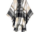 Shawl Wraps For Women Fall Clothes Plaid Poncho Cardigan With Tassel Ope... - $45.99