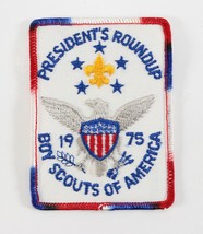 Vintage 1975 Presidents Roundup Red White &amp; Blue Twill Boy Scouts BSA Camp Patch - £8.79 GBP