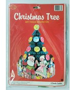 1987 Beistle Christmas Tree Art Tissue Decoration 12in New In Packaging - £16.02 GBP