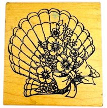 Vintage Me And Carrie Lou Wedding Flower Bouquet Fan Ribbon Bow Rubber Stamp - £15.94 GBP