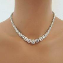 20 Ct Simulated Pretty Round VVS1 Diamond Women&#39;s Neckless925 Silver Gold Plated - £236.66 GBP