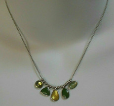 Lia Sophia Green Glass Charm Pendant Necklace - £12.45 GBP