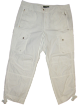 Ralph Lauren Size 16 White Cargo Pants Cotton Crop Capri Women EUC - £27.39 GBP