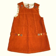 Vintage Corduroy Retro Mod Style Fall Rust Burnt Orange Jumper Dress Gym... - £11.07 GBP