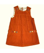Vintage Corduroy Retro Mod Style Fall Rust Burnt Orange Jumper Dress Gym... - £10.89 GBP